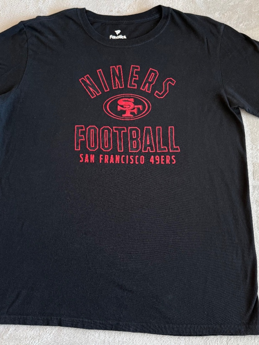 Fanatics San Francisco 49ers Niners Football Mens T-Shirt Size Large Black Red
